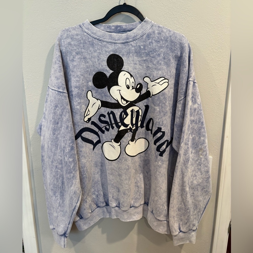 Vintage Disneyland Mickey Mouse Acid Wash Pullover Sweatshirt OSFA Made in USA